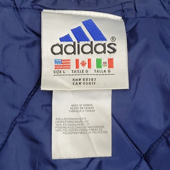 Vintage 90s ADIDAS Hooded Windbreaker Zip Jacket Large 36x27 Boxy Baggy - Picture 7 of 16